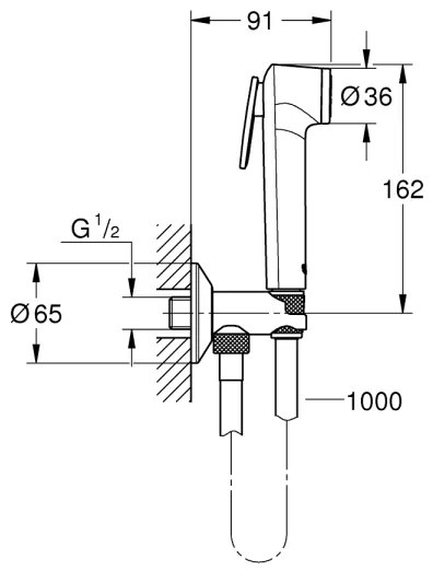 GROHE 26358000 - Nástenná sada TEMPESTA-F s ručnou bidetovou sprchou 1000 mm chróm