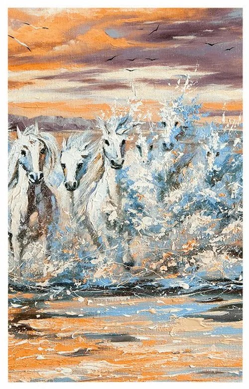 Plagát kone tvorené vodou - 30x45 silver