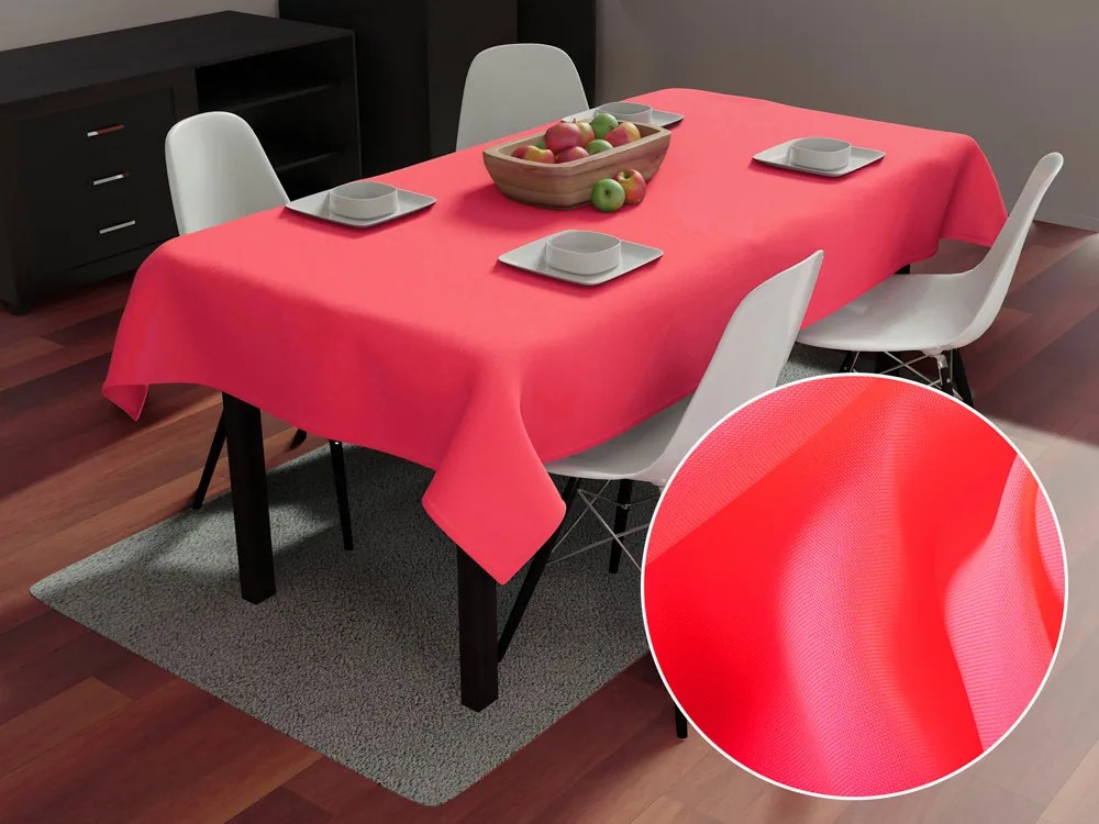 Biante Dekoračný obdĺžnikový obrus Rongo RG-046 Neónovo ružový 140x220 cm