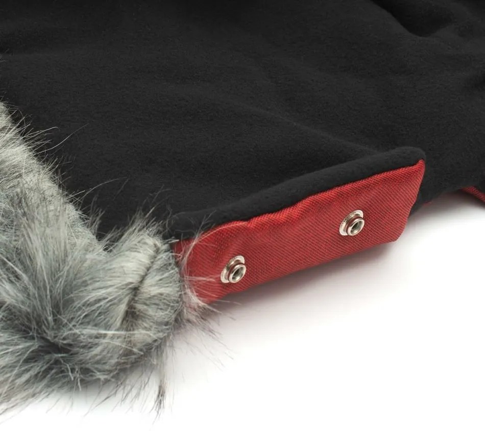 New Baby Rukávník 2v1 s kožušinkou red