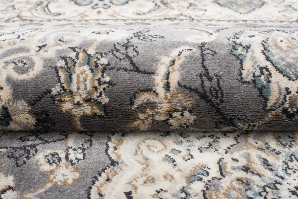 Koberec Dubai CHU 6956A – sivý obdĺžnikový koberec z polypropylénu Rozmer: 80x150 cm