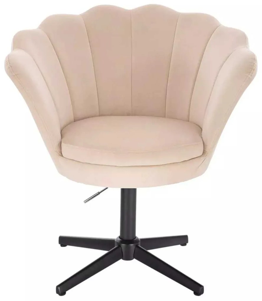 LuxuryForm DESIGN Kreslo FREY VELUR na čiernom kríži - krémové