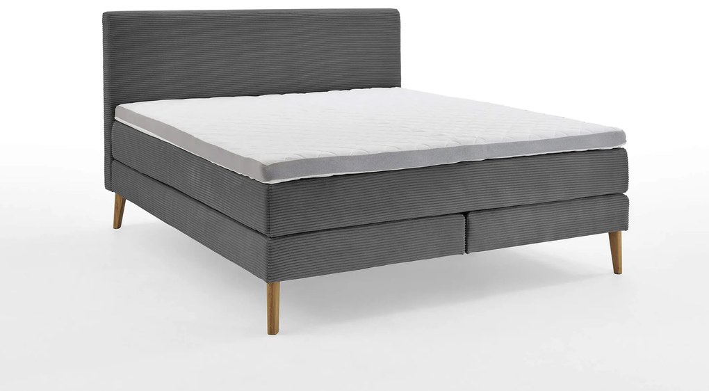 Boxspring posteľ elina 140 x 200 cm menčester sivá MUZZA