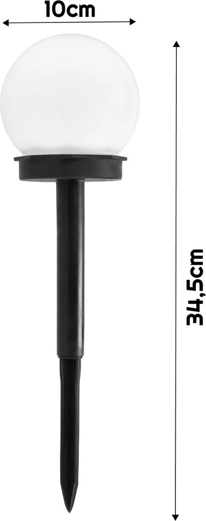 BERGE Solárna záhradná lampa WHITE BALL