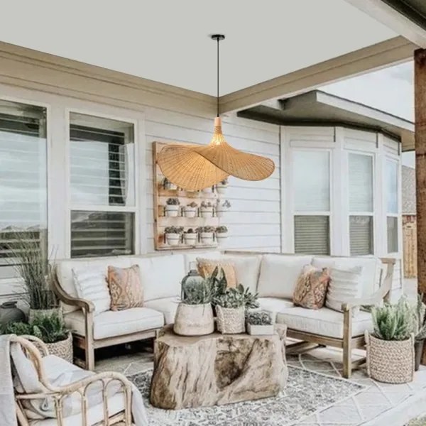 Immax 08290L - Luster na lanku SOMBRERO 1xE27/40W/230V pr. 80 cm ratan