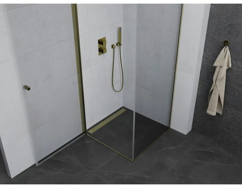 Mexen Pretoria sprchový kút 80x80 cm, zlatý profil, 6mm číre sklo, 852-080-080-50-00