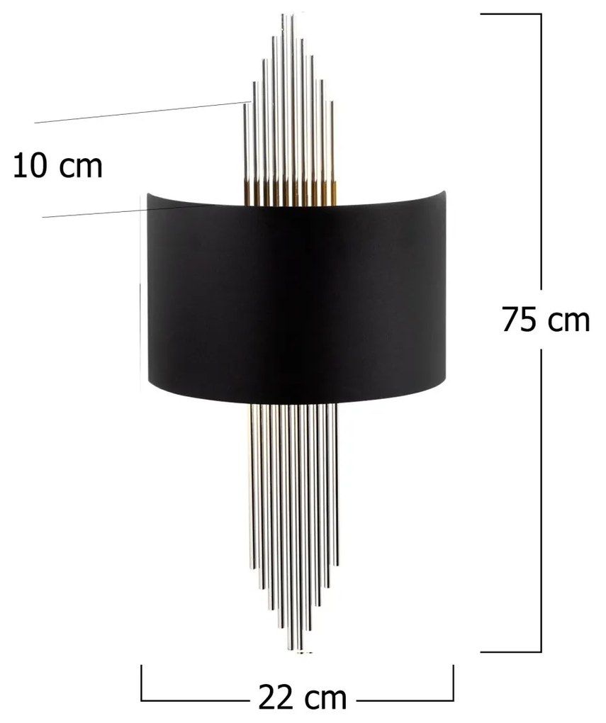 Nástenné svietidlo Miko I čierna/strieborná