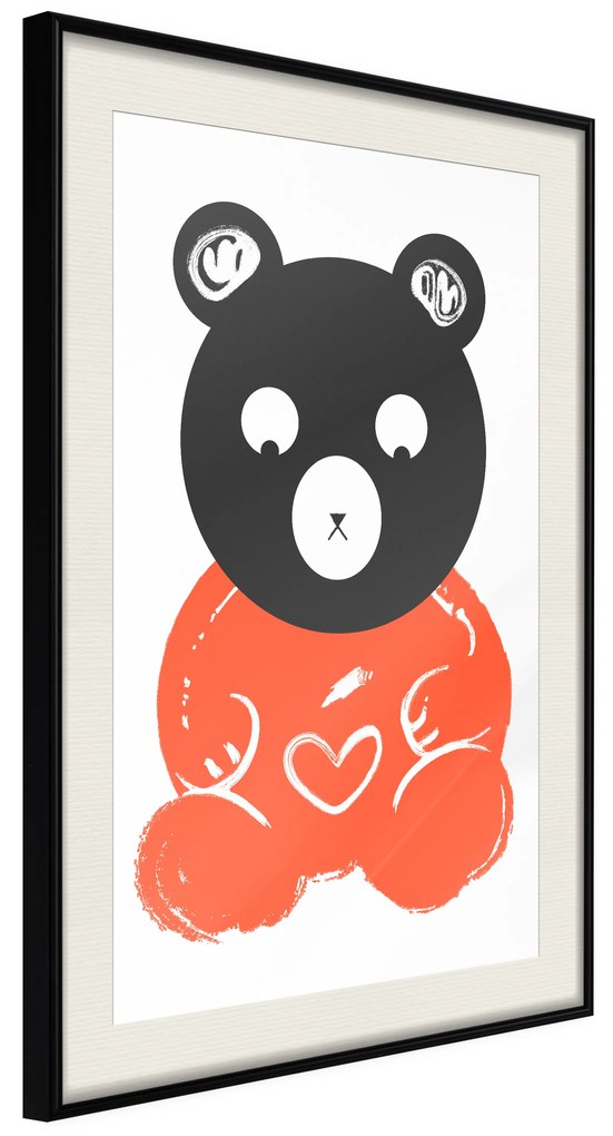 Artgeist Plagát - Thoughtful Bear [Poster] Veľkosť: 20x30, Verzia: Zlatý rám s passe-partout