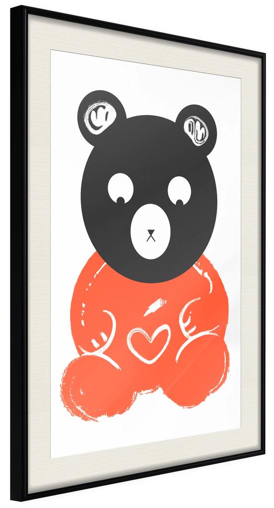 Artgeist Plagát - Thoughtful Bear [Poster] Veľkosť: 30x45, Verzia: Čierny rám s passe-partout