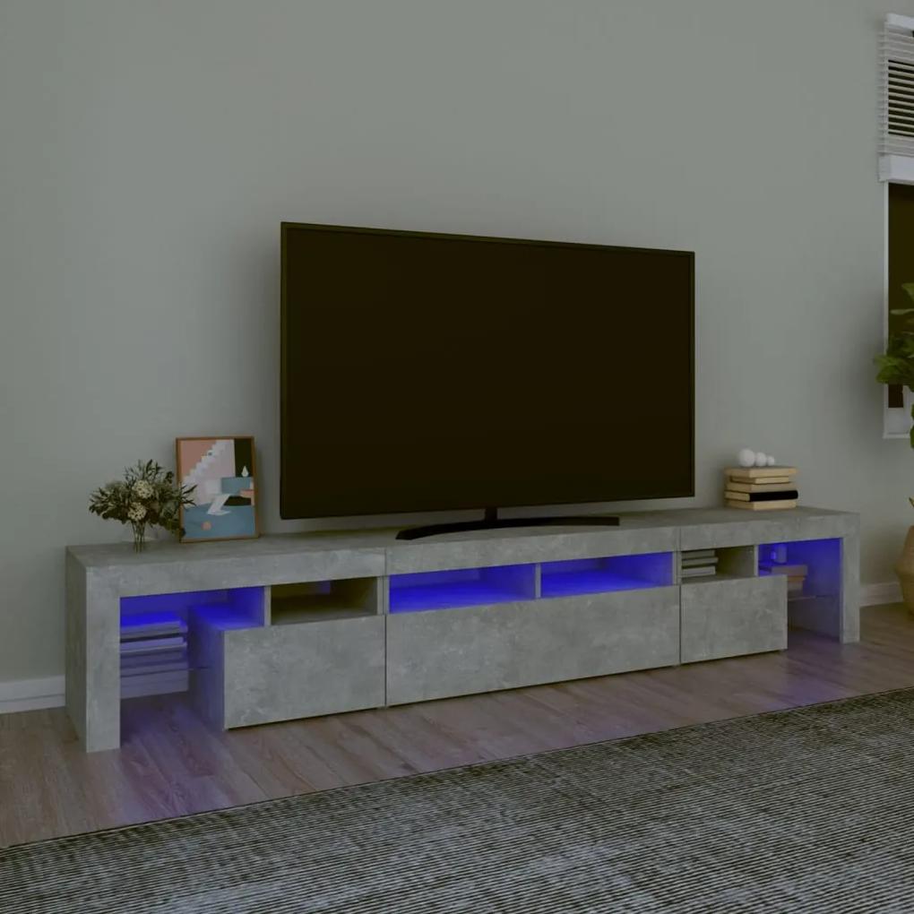 TV skrinka s LED svetlami betónová sivá 230 x 36,5 x 40 cm 3152789