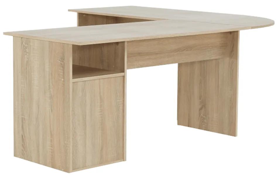 Kondela Rohový PC stôl, dub sonoma/biela, MAURUS NEW MA11