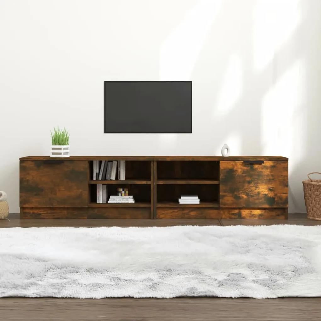 TV stolíky 2 ks dymový dub 80x35x36,5 cm spracované drevo
