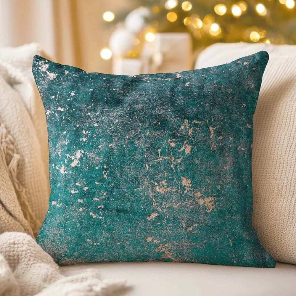 Biante Zamatová obliečka na vankúš Isabela IBL-007 Gold Design petrolejová 35 x 45 cm