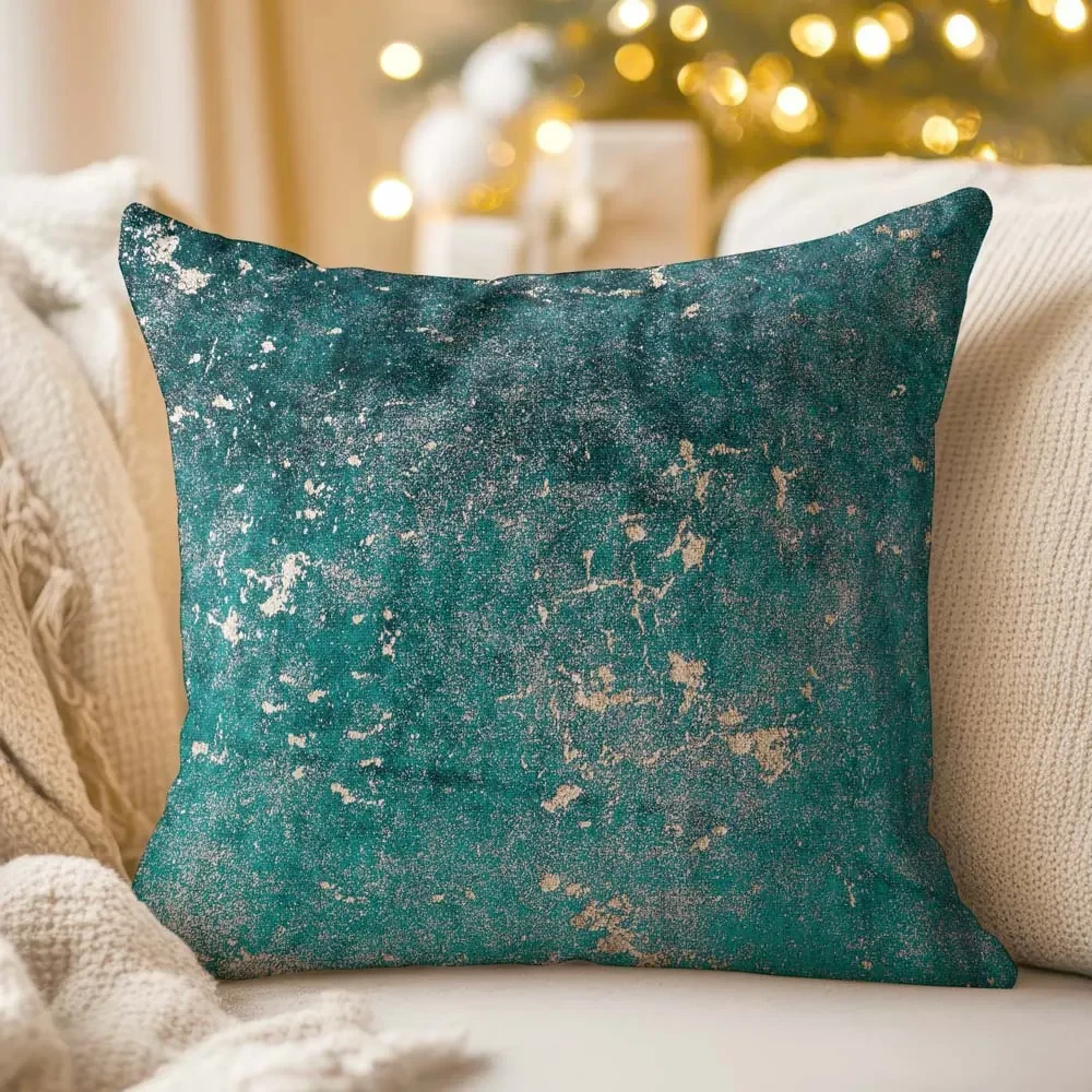 Biante Zamatová obliečka na vankúš Isabela IBL-007 Gold Design petrolejová 35 x 45 cm