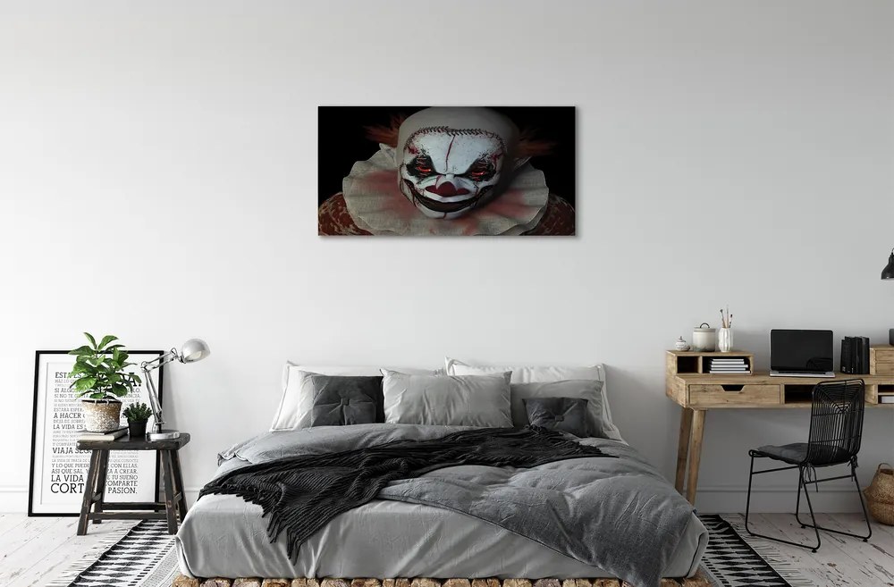 Obraz canvas scary clown 125x50 cm