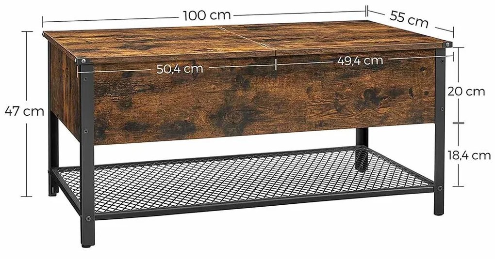 Konferenčný stolík VASAGLE 100 × 55 × 47 cm