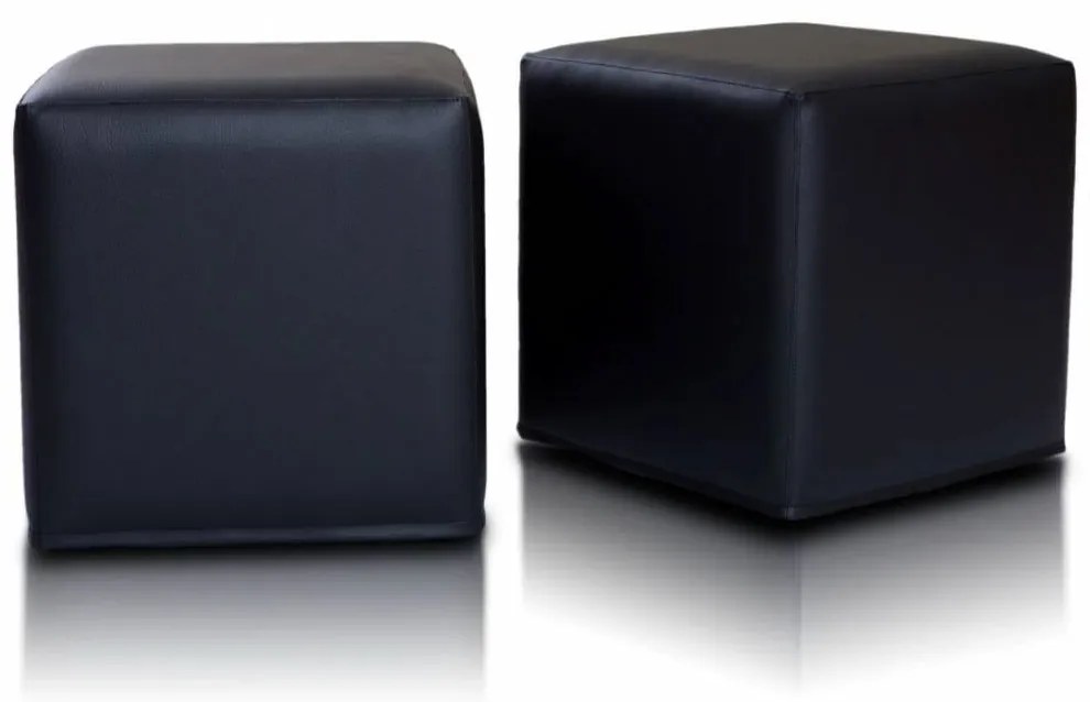 INTERMEDIC SK - Taburetka BLOCK 40x40 cm z ekokože | multifunkčný vak, podnožka, kocka Farba: E14 - Čierna (Ekokoža)