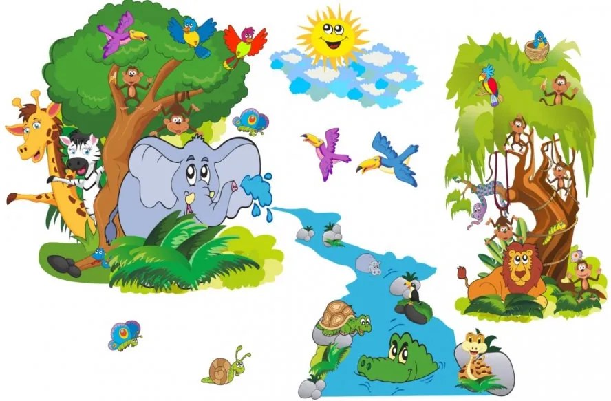 Originálne nálepky na stenu safari 100 x 200 cm
