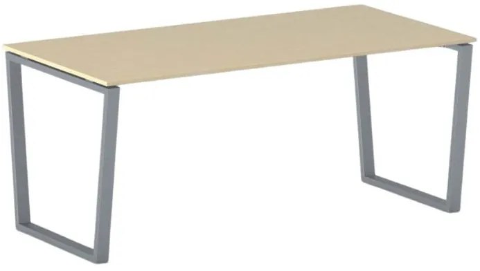 Kancelársky stôl PRIMO IMPRESS, 180x90 cm, sivostrieborná podnož, breza