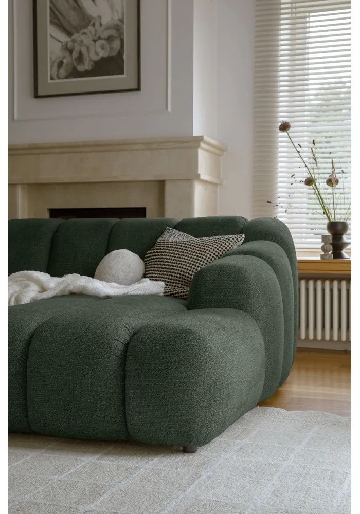 Tmavozelená rohová pohovka (pravý roh/s leňoškou) Shell – Miuform