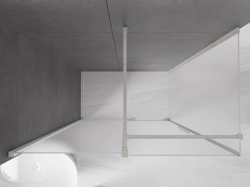 Mexen Velar, sprchový kút s posuvnými dverami 160 x 80 cm, 8mm sklo námraza, brúsená oceľ, 871-160-080-31-97