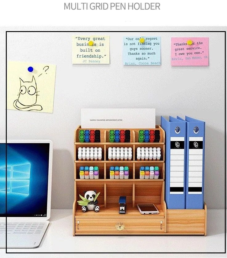 DIY organizér na písacie potreby so zásuvkou tmavé drevo 150 Tmavé drevo