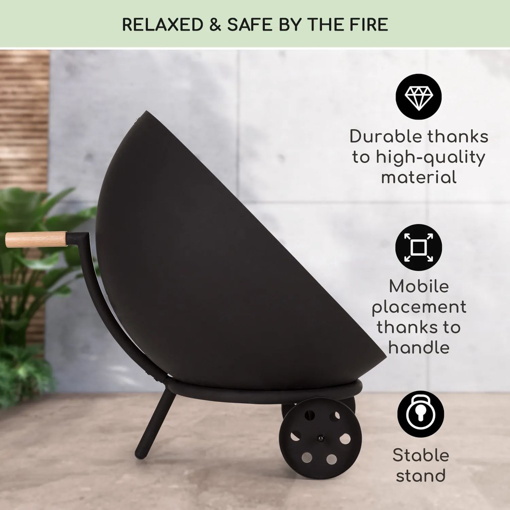 Blumfeldt Fireball Egon, ohnisko, oceľ, do záhrady alebo na terasu, Ø 66 cm, kryt na gril