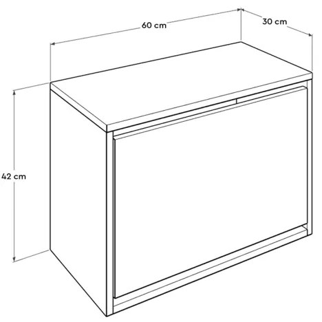 Skrinka na topánky 42x60 cm biela