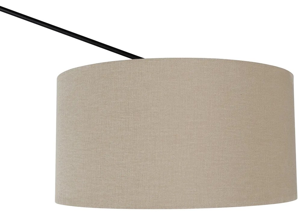 Stojaca lampa čierna so svetlohnedým tienidlom 50 cm nastaviteľná - Editor