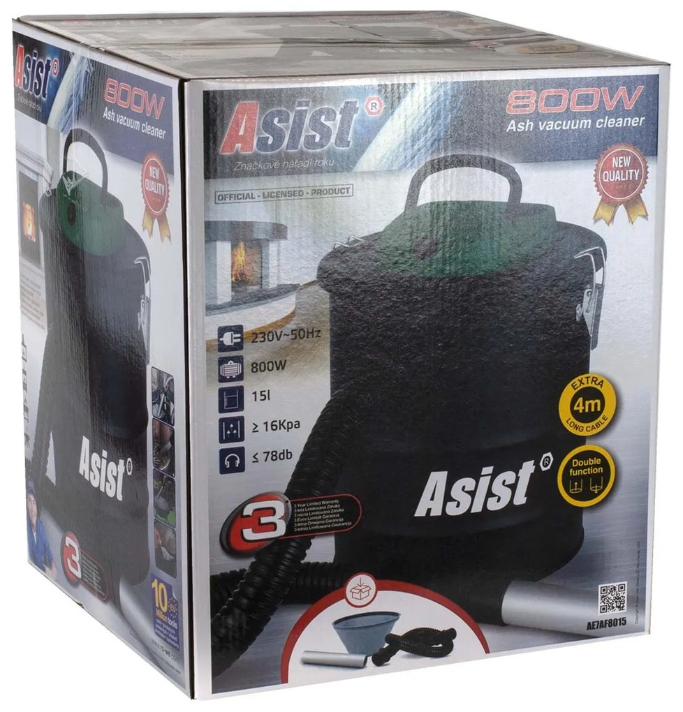 Asist AE7AF8015 Vysávač popola, 800 W, 15 l