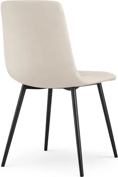 Jedálenská stolička LIVO zamatová, béžová / čierne nohy