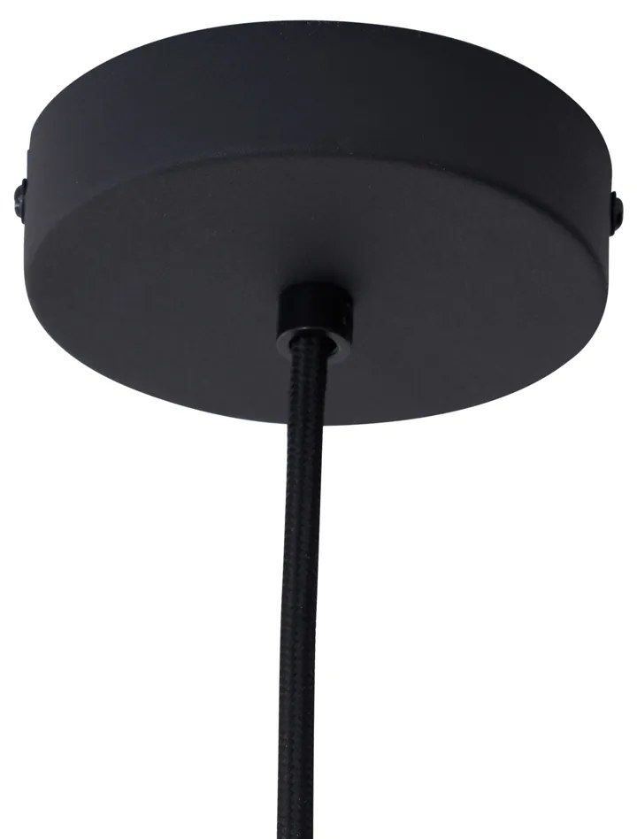 Dizajnové závesné svietidlo čierne s matným sklom 5-svetiel - Vertikálne