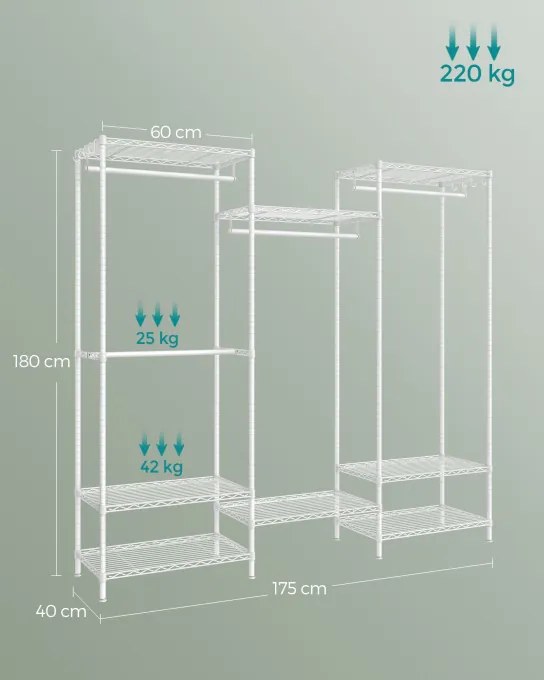 Otvorená šatníková skriňa LGR431W01