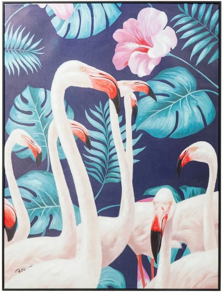 Obraz Kare Design Touched Flamingo, 122 × 92 cm