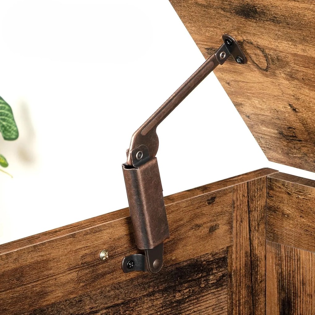 Lavice s úložným prostorem Vasagle Byvak 100 cm hnědá