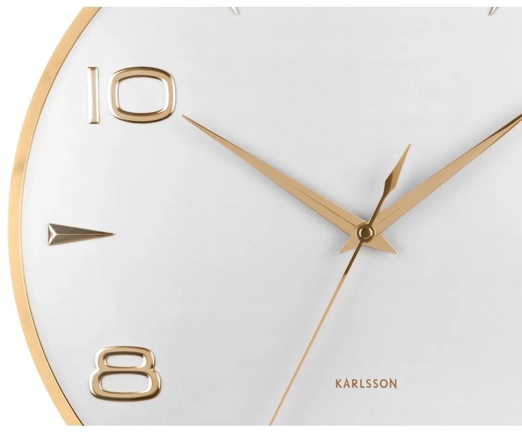 Dizajnové nástenné hodiny Karlsson 6017WH biele,priemer 40 cm