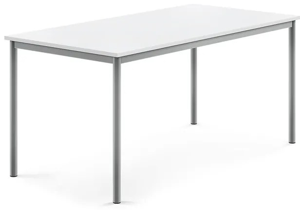 Stôl SONITUS, 1600x800x720 mm, HPL - biela, strieborná
