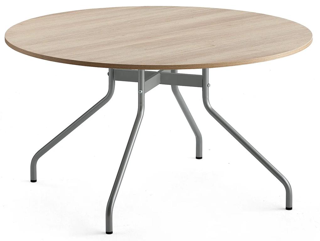 Stôl AROUND, Ø 1300 mm, dub, šedá