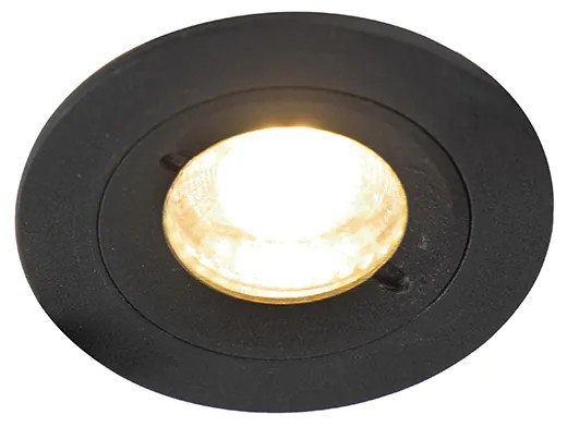 Moderné inteligentné zapustené bodové svietidlo čierne okrúhle vrátane WiFi GU10 IP54 - Xena