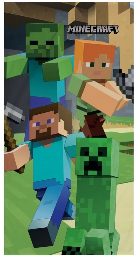 Plážová osuška Minecraft - Alex a Steve