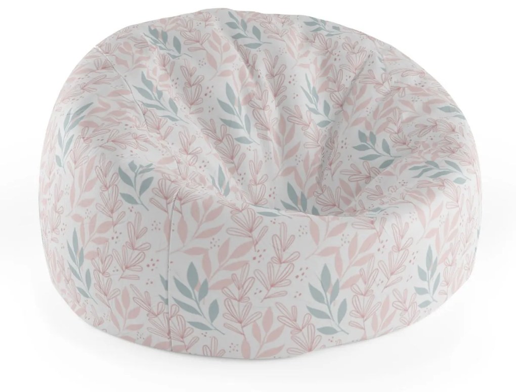 Sablio Sedací vak Cocoon Růžové a modré lístky - 75 x 45 x 35 cm