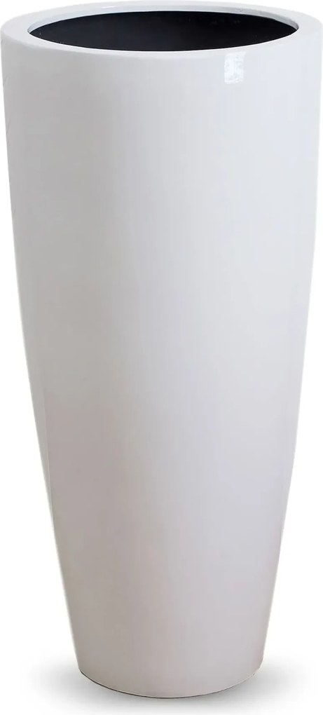 Kvetináč CITY, sklolaminát, výška 80 cm, biely lesk