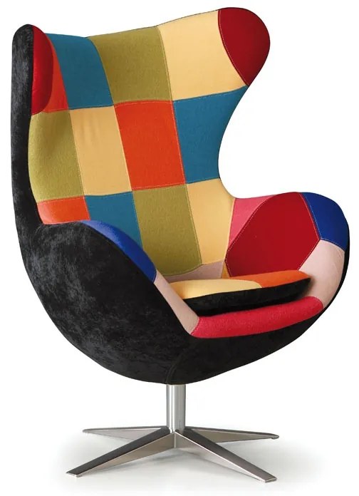 Otočné patchwork kreslo RILLA