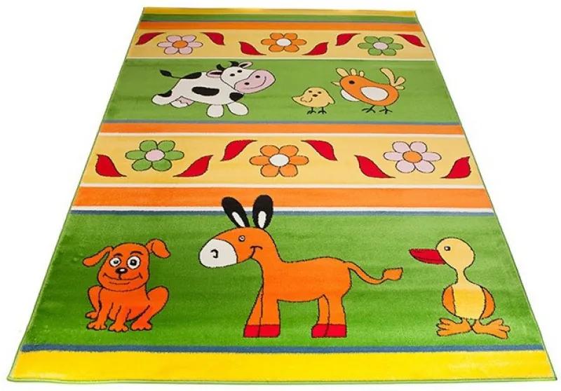 Detský kusový koberec Farma zelený, Velikosti 80x150cm