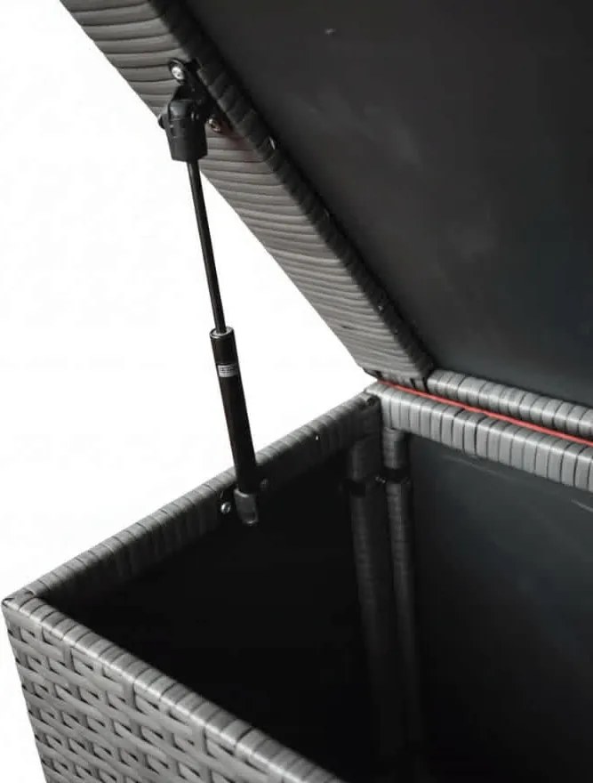 Sivý záhradný úložný box z technoratanu S
