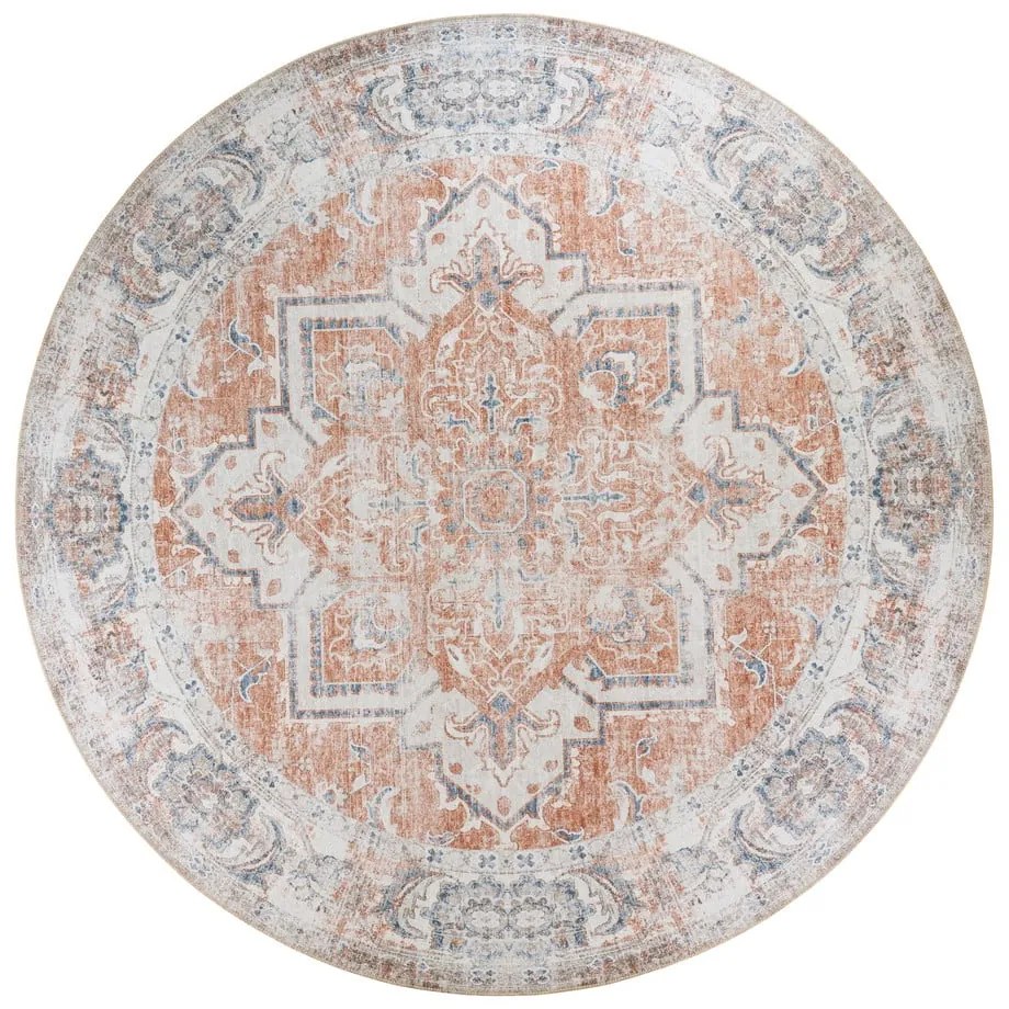 Modro-oranžový okrúhly koberec ø 200 cm Havana - House Nordic