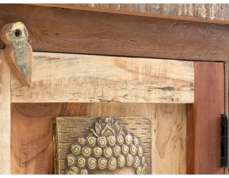 furniture-nabytek.cz - Masívna pod umývadlová skrinka Sumana z recyklovaného dreva, lakovaná, hnedá – 130×50×75 cm