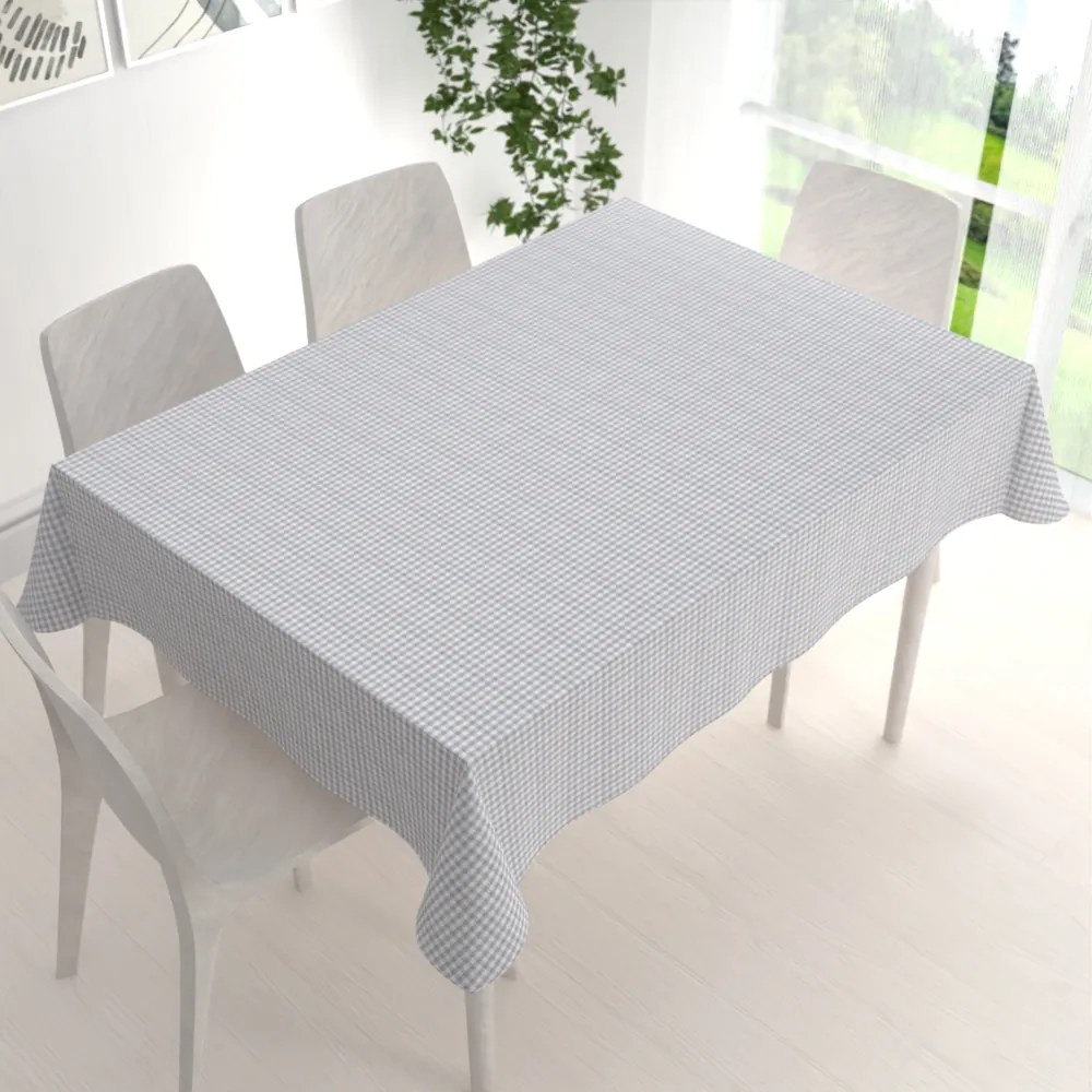 Biante Dekoračný obdĺžnikový obrus Rebeka RE-015 Svetlo sivo-biela kocka malá 100x140 cm