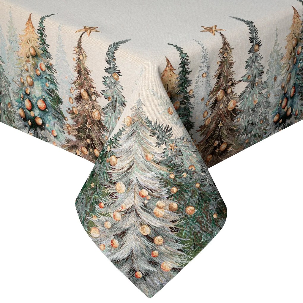 VIANOČNÝ GOBELÍNOVÝ OBRUS FOREST 140X180 CM VZOROVANÝ