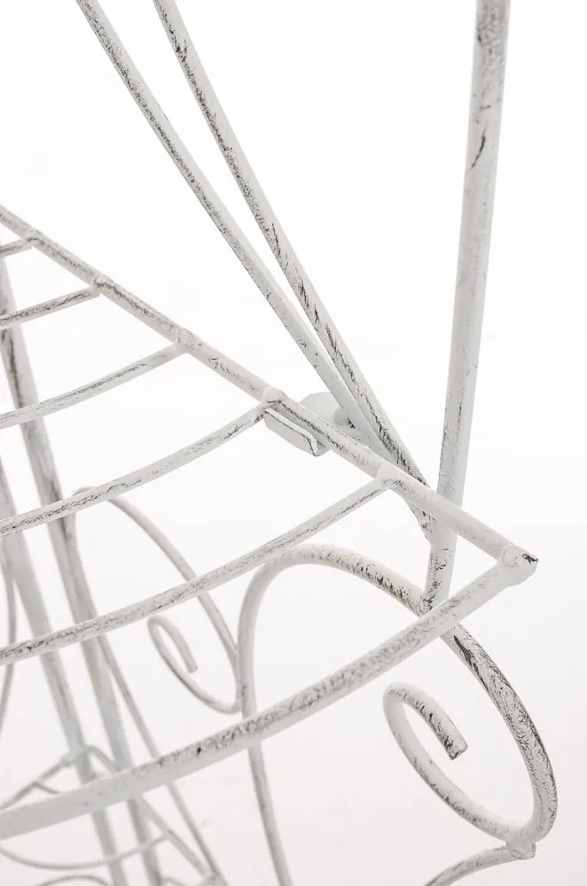 Kovová polica regál Irm - Biela antik